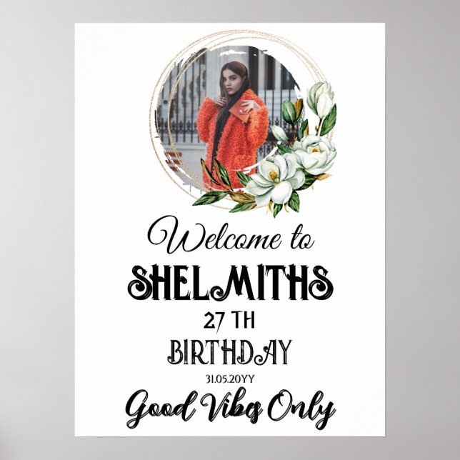 Poster Aniversário da Floral Wreath (Frente)