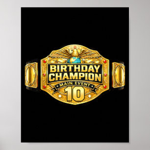 Poster aniversário de 10 anos do lutador campeão de wrest