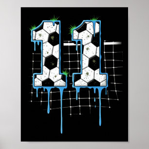 Poster Aniversário de 11 anos de futebol Sorvete Drip Juv