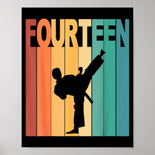 Poster Aniversário de 14 anos Tema Karate Taekwondo 14 An
