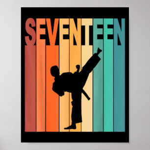 Poster Aniversário de 17 anos Tema de Karate Taekwondo 17