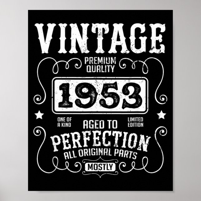 Poster Aniversário de 1953 Engraçado Sarcástico (Frente)