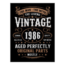 Aniversário de 1986 Vintage O Homem A Lenda Ideia 