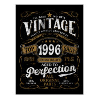 Aniversário de 1996 Envelhecido à Perfeição Vintag