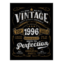 Aniversário de 1996 Envelhecido à Perfeição Vintag