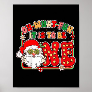 Poster Aniversário de 1 ano das crianças Vibes de Natal O