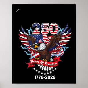 Poster aniversário de 250 anos americano eua 1776-2026