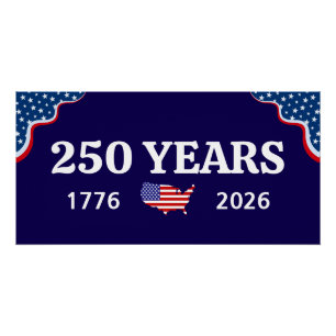 Pôster Aniversário de 250 anos da América 1776-2026 Anive