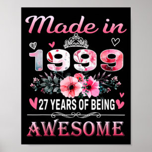 Poster Aniversário de 27 anos feito em 1999 27 anos sendo