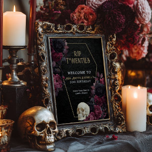 Poster aniversário de 30 anos de Gothic de 20 anos florai