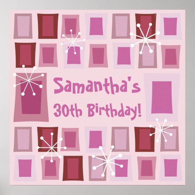 Poster aniversário de 30 anos meio século Moderno do (Frente)