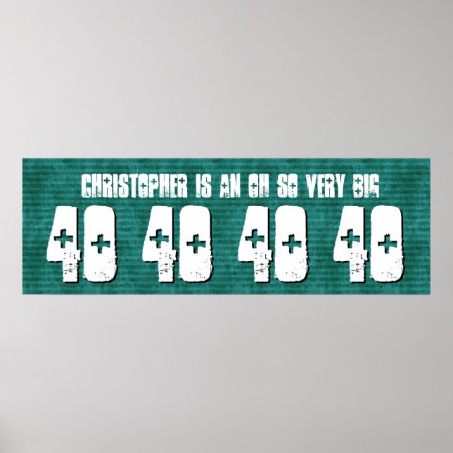 Poster aniversário de 40 anos Banner com nome personaliza (Frente)