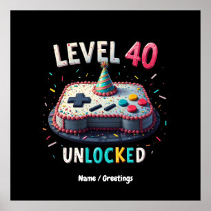 Poster Aniversário de 40 anos de Estilo de Jogos Desbloqu