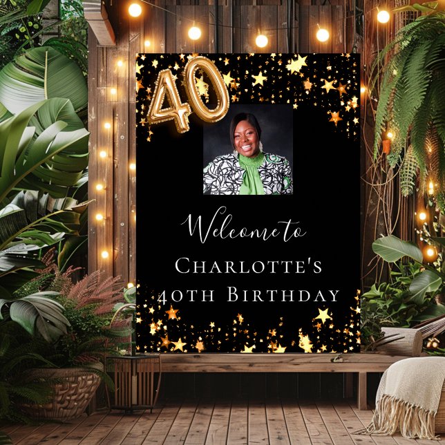 Poster aniversário de 40 anos de estrelas de ouro preto (Criador carregado)