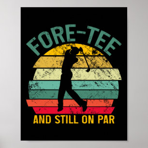 Poster Aniversário de 40 anos De Golfe Engraçado Retro Fo