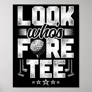 Poster Aniversário de 40 anos de golfe trocadilho vintage