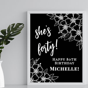 Poster Aniversário de 40 anos do partido Black White Wlec