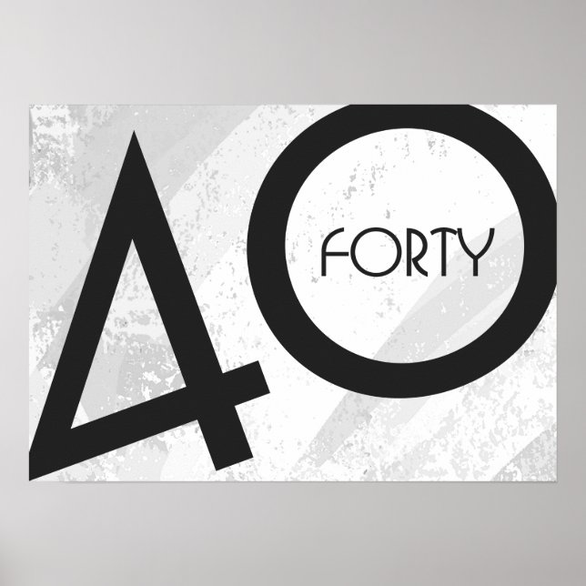 Pôster Aniversário de 40 Décadas Branco (Frente)