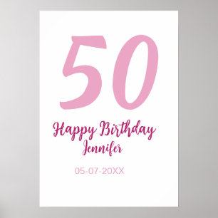 Poster aniversário de 50 anos adicionar nome data ano ros