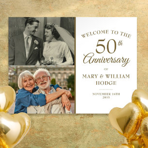 Poster Aniversário de 50 anos de Casamento 2 Foto Sinal d