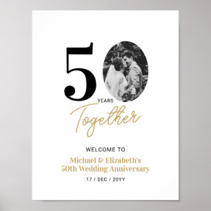 Poster Aniversário de 50 anos de Casamento Foto Black Gol