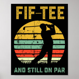 Poster Aniversário de 50 anos engraçado de golfe Golfe de