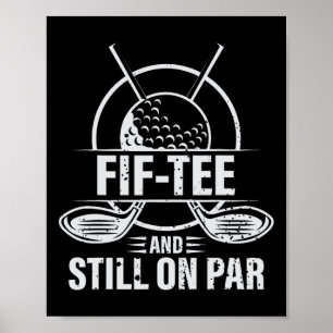 Poster Aniversário de 50 anos engraçado de golfe trocadil