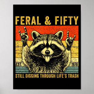 Poster Aniversário de 50 anos engraçado est 1976 selvagem