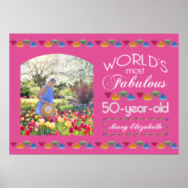 Poster Aniversário de 50 anos Joias Mais Fabulosas Rosa S