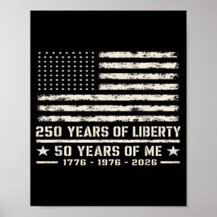 Poster Aniversário de 50 anos Nascido em 1976 Bandeira Am