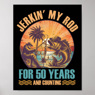 Poster Aniversário de 50 anos Para Pescador Sacudindo Min