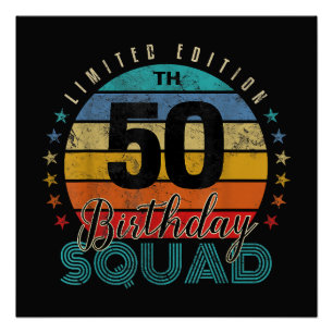 Pôster Aniversário de 50 Anos Vintage