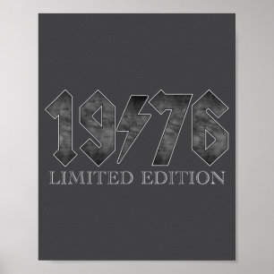 Poster Aniversário de 50 anos Vintage 1976 Clic 50 Anos 