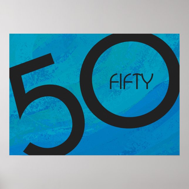 Poster Aniversário de 50 Década Azul (Frente)
