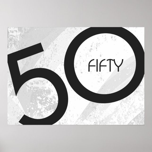 Pôster Aniversário de 50 Décadas Branco (Frente)