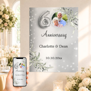 Poster Aniversário de 60 anos de Casamento Prata Foto de 
