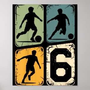 Poster Aniversário de 6 anos 6 Jogador de Futebol Menino