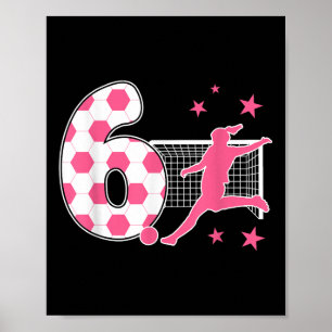 Poster Aniversário de 6 anos Amante de Futebol Tema de Fu
