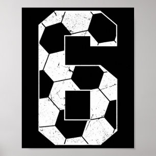 Poster Aniversário de 6 anos do menino jogador de futebol