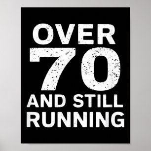 Poster Aniversário de 70 anos Corredores mais velhos sobr