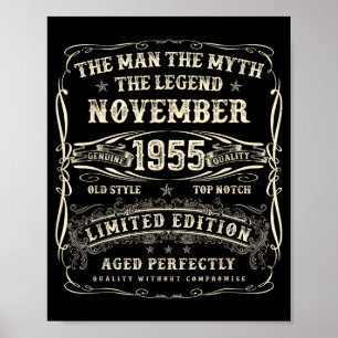 Poster Aniversário de 70 anos de novembro de 1955 para ho