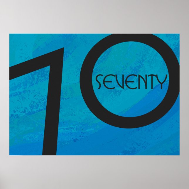 Pôster Aniversário de 70 Década Azul (Frente)