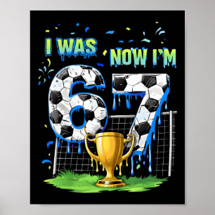 Poster Aniversário de 7 anos Crianças Engraçado Futebol E