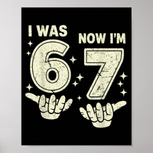Poster aniversário de 7 anos era 6 7 seis sete 6 7 meme c