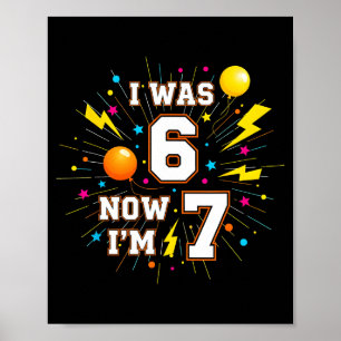 Poster Aniversário de 7 Anos Eu Era 6 Agora Sou 7 67 Cria