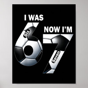 Poster Aniversário de 7 Anos Eu Era 6 Agora Sou 7 Criança