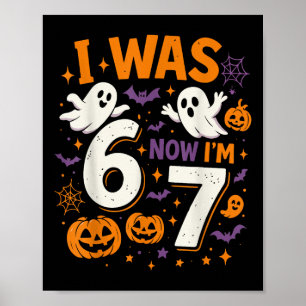 Poster Aniversário de 7 Anos Eu Era 6 Agora Sou 7 Diverti