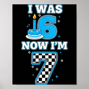 Poster Aniversário de 7 anos eu tinha 6 agora eu tenho 7