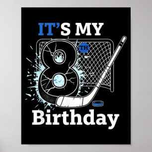 Poster Aniversário de 8 anos de hóquei no gelo Menino par