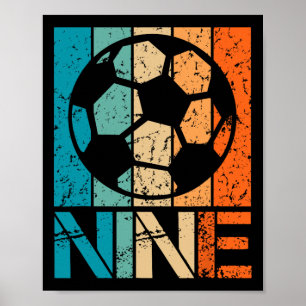 Poster Aniversário de 9 anos de futebol 9 anos Meninos Me